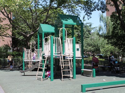 Queensview Playground is quiet and far from the street, parents say.