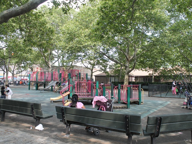 Van Alst Playground has lots of trees, which provide shade.

