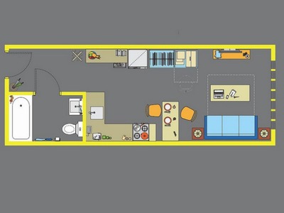 <p>A model floor plan for one of the new "micro-units."</p>
