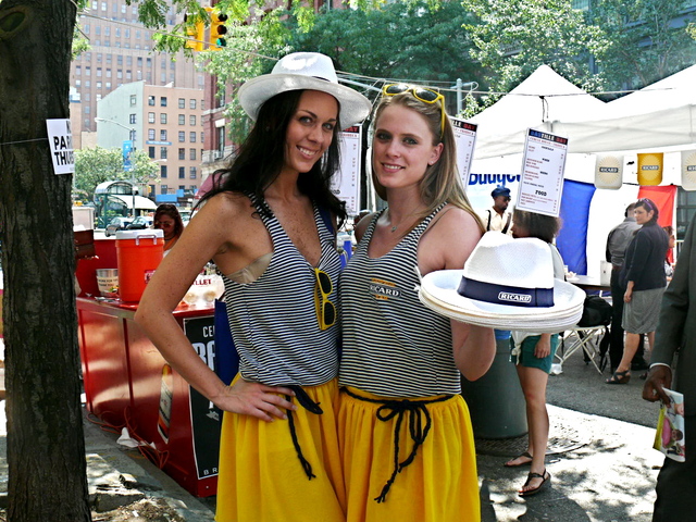Stylishly striped representatives for Pernod Ricard handed out hats and sunglasses to the afternoon celebrants