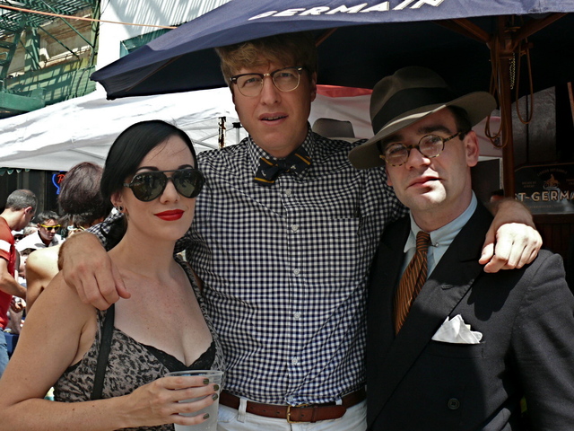 Part of the chic vintage set enjoy the sounds of Michael Arenella's Hot Eight.