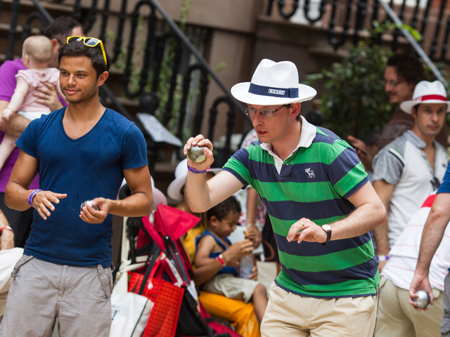 Players from all over New York enjoyed petanque at Bastille Day in Brooklyn on July 15th, 2012.
