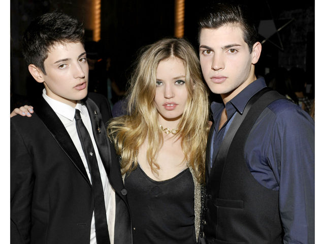 Harry Brant, Georgia May Jagger and Peter Brant Jr. at the Hudson Jeans Cabaret at the Electric Room, Wednesday, July 18, 2012.