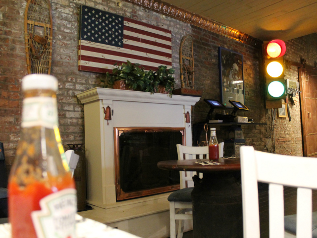 Grandma's House has a fireplace and is decorated in Americana. 