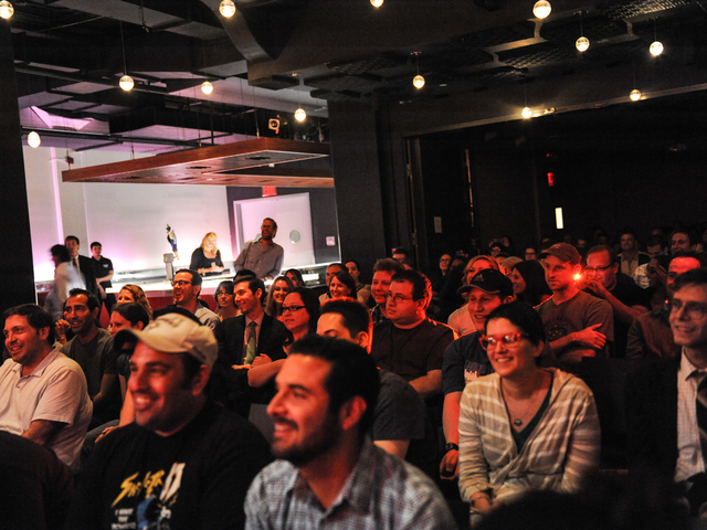 The audience during a Q&A with 