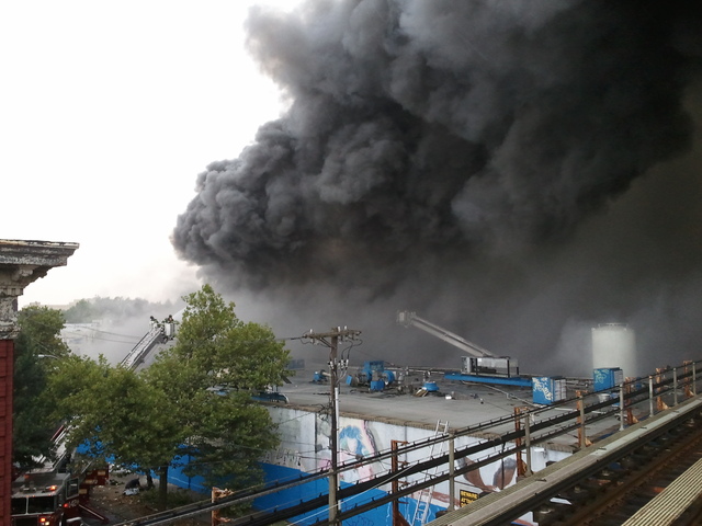 A blaze broke out at 3250 Fulton St. on Monday afternoon, FDNY officials said.