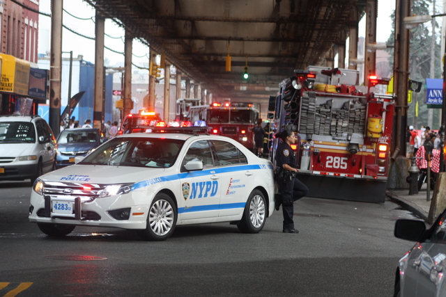 The scene near the vacant factory fire at 3250 Fulton St.
