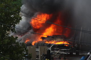 Seven firefighters were injured while battling a seven-alarm fire in Cypress Hills on July 24, 2012.