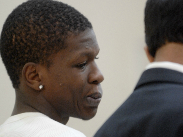 Rondell Pinkerton, 17, at Bronx Supreme Court on Wednesday, July 25, 2012.  He was arraigned on murder charges in the shooting of 4-year-old Lloyd Morgan.