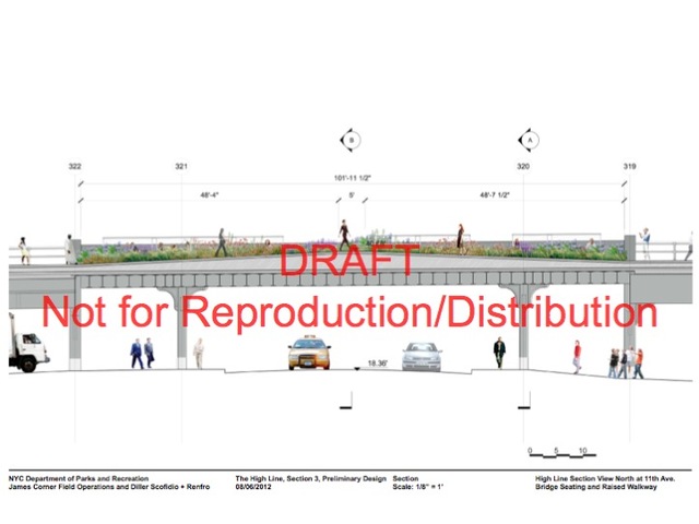 A cross-section of the bridge over 11th Avenue.