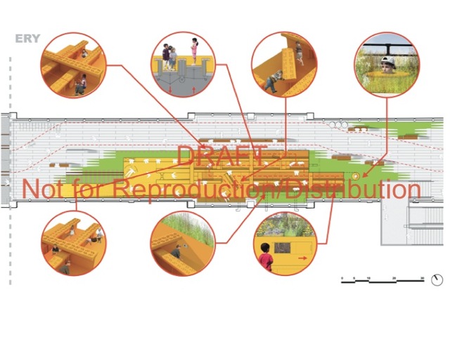 The new segment of the park will have a "beam exploration area" west of 11th Avenue that turns the beams of the original High Line structure into a play area that kids can twist, turn and play hide-and-seek in.