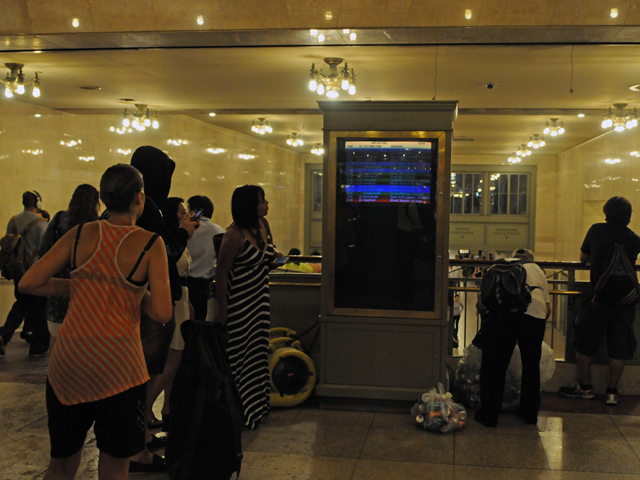 The crowd at Grand Central Terminal during the thunderstorm July 26, 2012. 