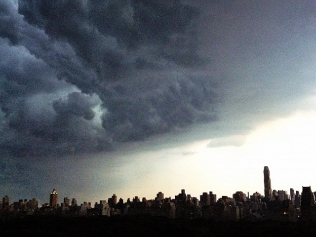 A thunderstorm pounded New York City July 26, 2012. 