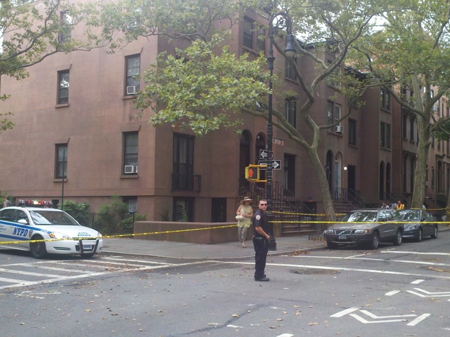 Police tape ringed the area outside the church Friday, July 27, 2012.