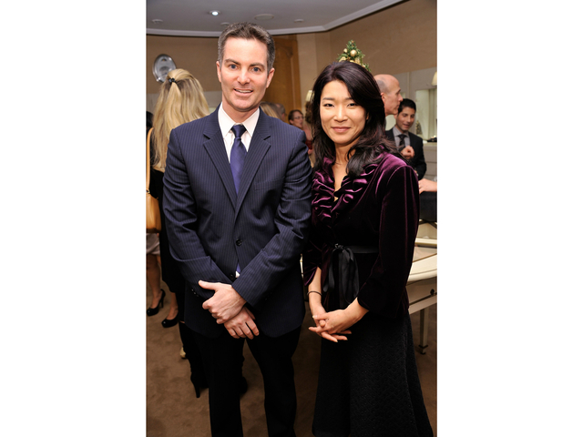 Brand President, Breguet North America, Michael Nelson (L), and Vivian Lee of NY 1 News attend Breguet Celebration of 10 Years on Madison Avenue on December 8, 2011 in New York City.