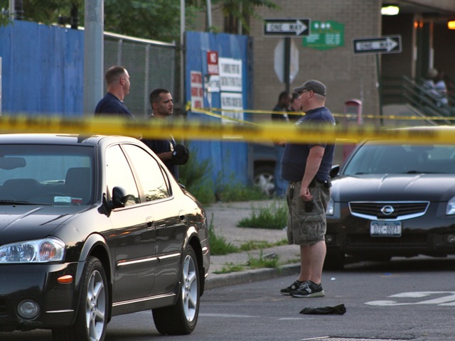 Police were investigating a drive-by shooting Sunday night, July 29, 2012, that left six people injured, including a toddler and two teenagers, the NYPD said.