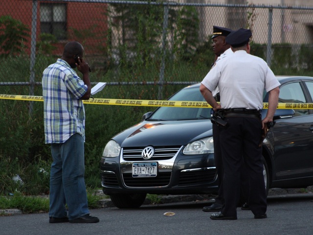 Police were investigating a drive-by shooting Sunday night, July 29, 2012, that left six people injured, including a toddler and two teenagers, the NYPD said.