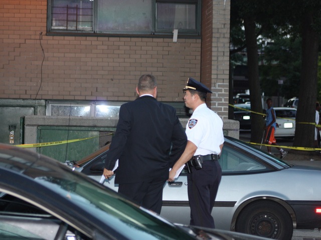 Police were investigating a drive-by shooting Sunday night, July 29, 2012, that left six people injured, including a toddler and two teenagers, the NYPD said.