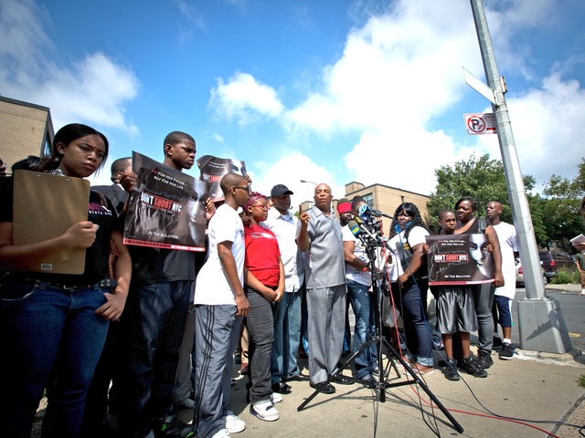 City Councilman Charles Barron holding a news conference in Brownsville on July 30, 2012.