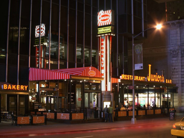 Junior's Restaurant has a branch in Times Square. 