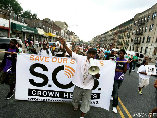 A march against gun violence in Crown Heights, Brooklyn.