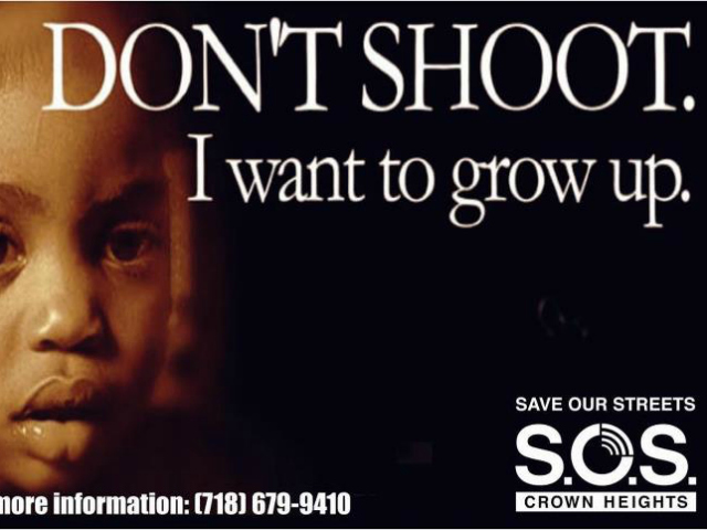 Part of the SOS strategy is a public education campaign that spreads a message of nonviolence.