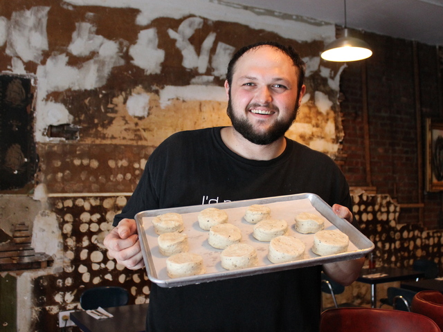 Mama Joy's specialties include cracked black pepper biscuits with duck confit.