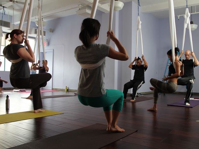 Aerial Yoga is gaining popularity among yoga lovers.