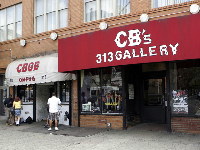 CBGB's music venue on the left with CB's gallery next door. 