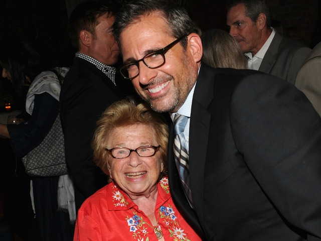 Steve Carell and Dr. Ruth Westheimer attend the premiere of 