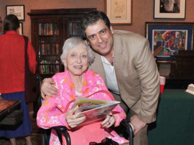 Actress Celeste Holm and her fifth husband, Frank Basile, attend Al Hirschfeld's 108th Birthday Celebration at Doyle New York on June 20, 2011.