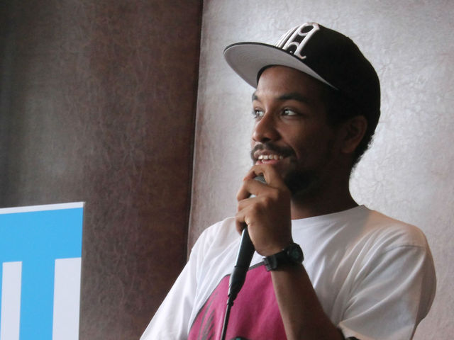 August 8, 2012- Ish Islam performs his spoken word piece at the Nu Hotel. 