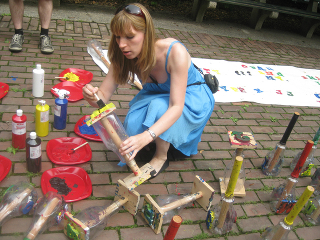 A public art project, SMASH Type, at the Staten Island Museum, St. George, let people become keys in a living typewriter.