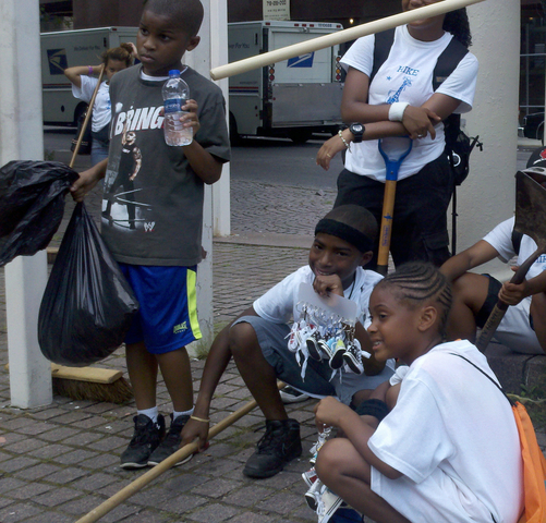 Children from the group Hike the Heights after the first ever I Clean My Community day on August 9, 2012