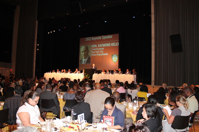Police Commisioner Raymond Kelly,, speaking at the Greater Harlem Chamber of Commerce's Economic Development Day luncheon at Columbia University, defended the police practice of stop-and-frisk.