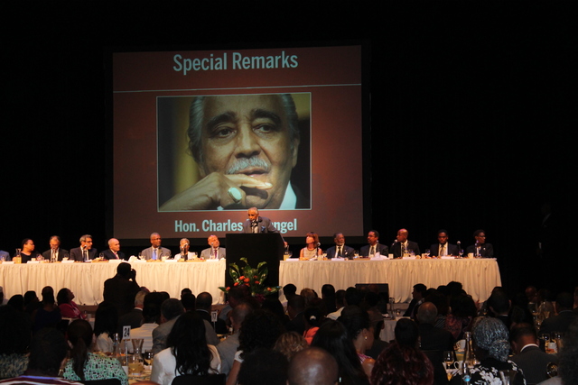 Charles Rangel speaks at the Greater Harlem Chamber of Commerce's Economic Development Day.