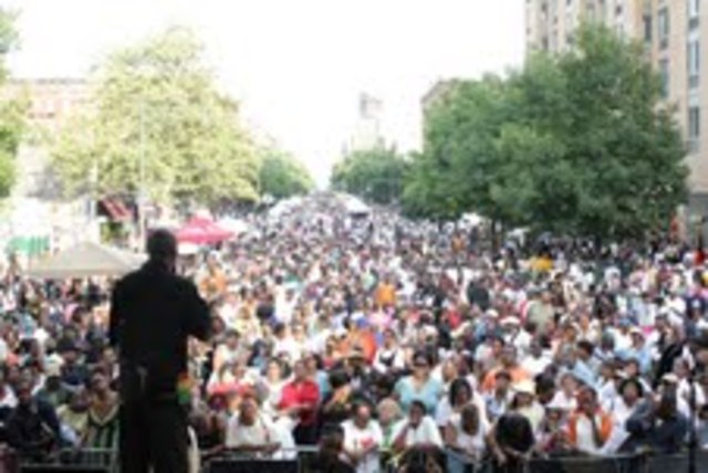 Crowds at a 2011 Harlem Week performance.