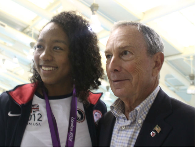 Lia Neal with Mayor Michael Bloomberg on Aug. 10, 2102.
