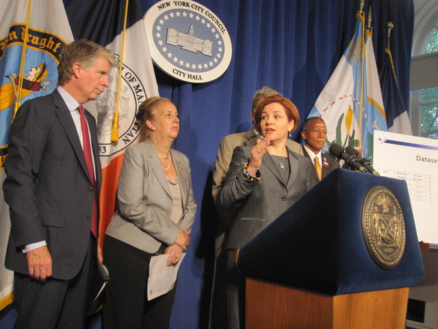 City Council Speaker Christine Quinn said her wife was recently the victim of credit card fraud.
