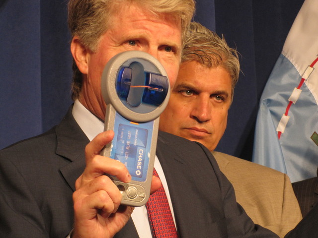 Manhattan DA Cy Vance said this device was recently used by crooks to steal users' credit card information