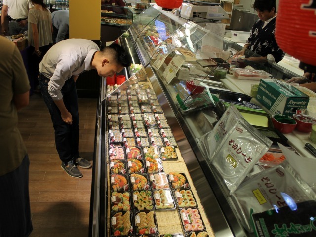 The sushi counter at the new Key Food, called 55 Fulton Market, which opened on Fulton Street Aug. 15, 2012. 