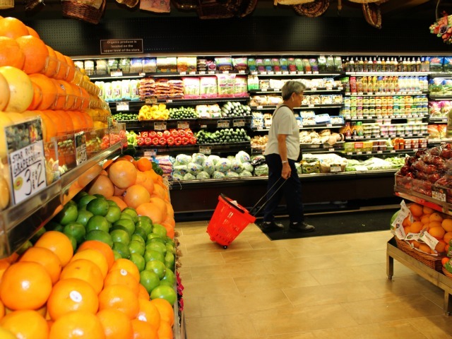 The lower level of 55 Fulton Market offers traditional grocery items. 