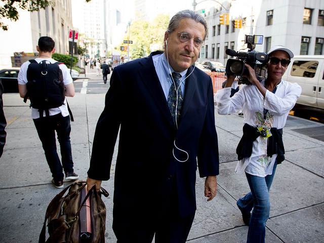 Norman Pattis, the defence lawyer for alleged 'millionaire madam' Anna Gristina arrives at Manhattan Supreme Court.