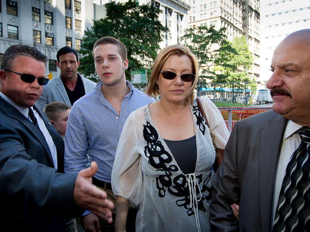 Anna Gristina, 44, and her family arrive at Manhattan Supreme Court.