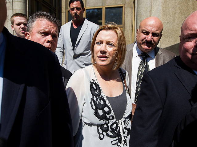 Anna Gristina, 44, leaves Manhattan Supreme Court on August 16th, 2012.