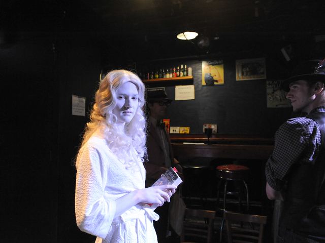Galatea following her "Naked Girls Reading" performance in the East Village.