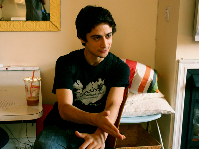 Hunter Zimny, aspiring filmmaker, talks about the documentary he is filming.