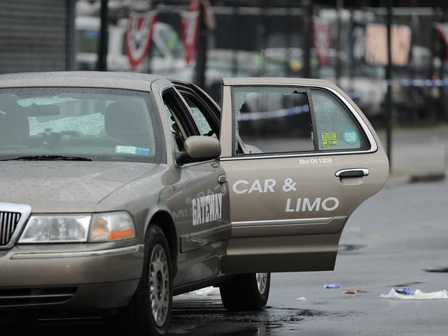 The livery cab stopped here on Utica Avenue at Avenue M on Saturday, Aug. 18, 2012.