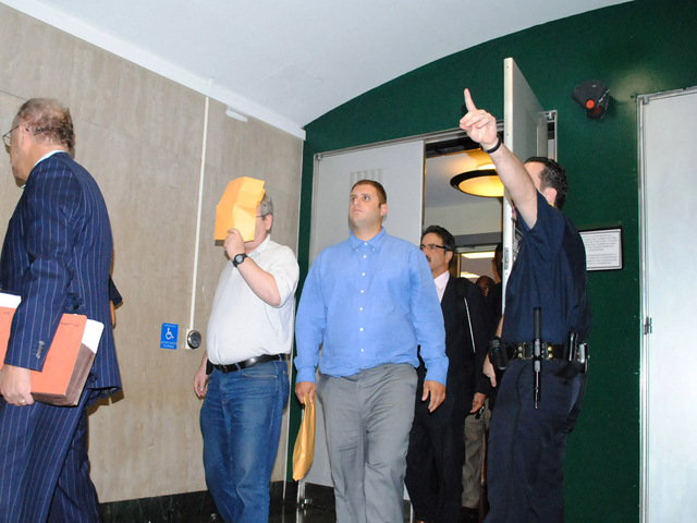 Pellegrino and his colleagues leave court Monday August 20, 2012.