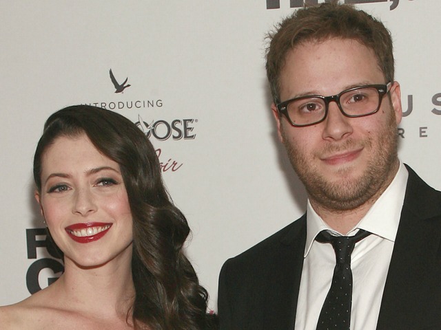 Lauren Anne Miller and Seth Rogen at the 